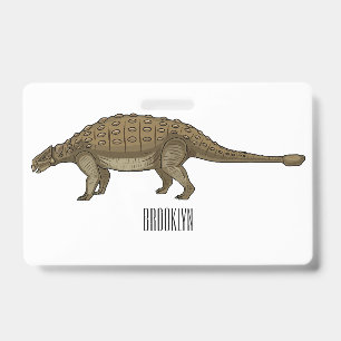 Ankylosaurus cartoon illustration  badge