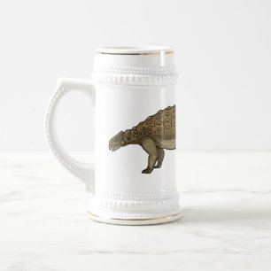 Ankylosaurus cartoon illustration  beer stein