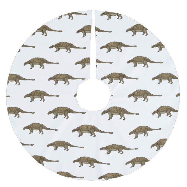 Ankylosaurus cartoon illustration  brushed polyester tree skirt (Front)