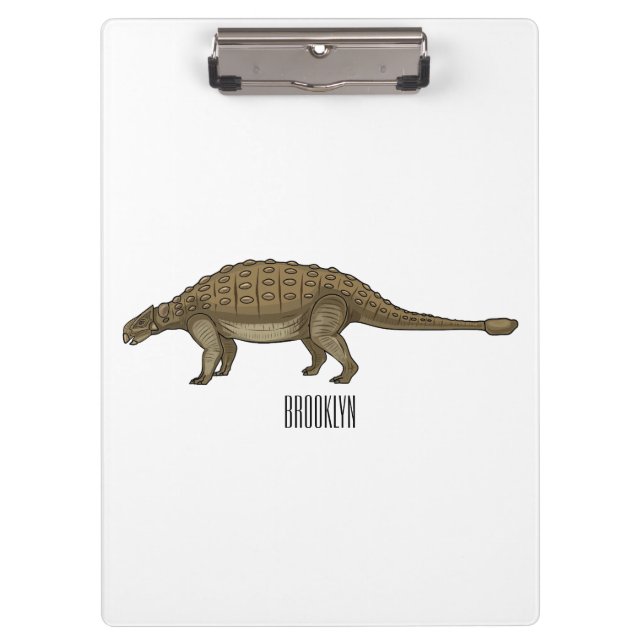 Ankylosaurus cartoon illustration  clipboard (Front)