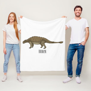 Ankylosaurus cartoon illustration  fleece blanket