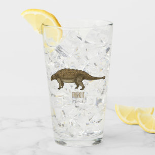 Ankylosaurus cartoon illustration  glass