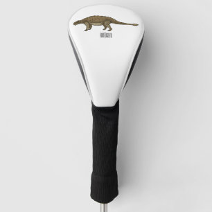 Ankylosaurus cartoon illustration  golf head cover
