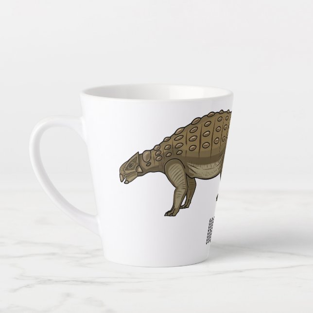 Ankylosaurus cartoon illustration  latte mug (Left)