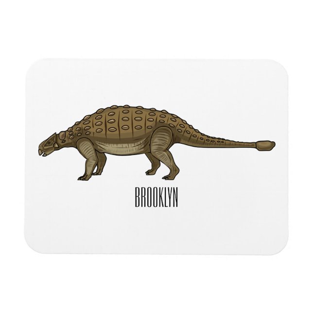 Ankylosaurus cartoon illustration  magnet (Horizontal)