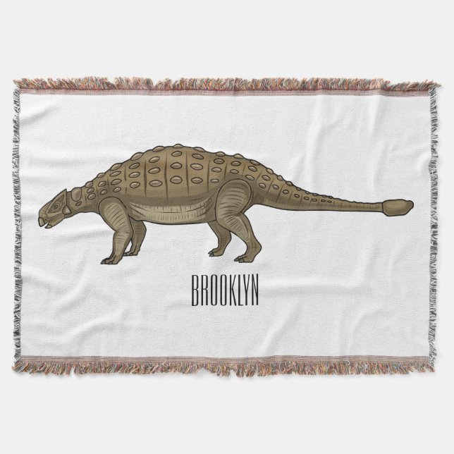Ankylosaurus cartoon illustration  throw blanket (Front)