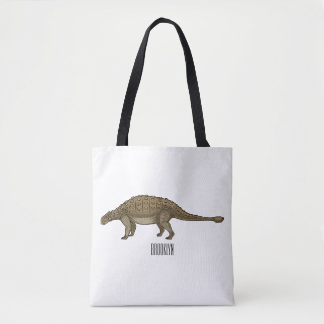 Ankylosaurus cartoon illustration  tote bag (Front)