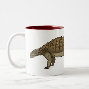 Ankylosaurus cartoon illustration  Two-Tone coffee mug