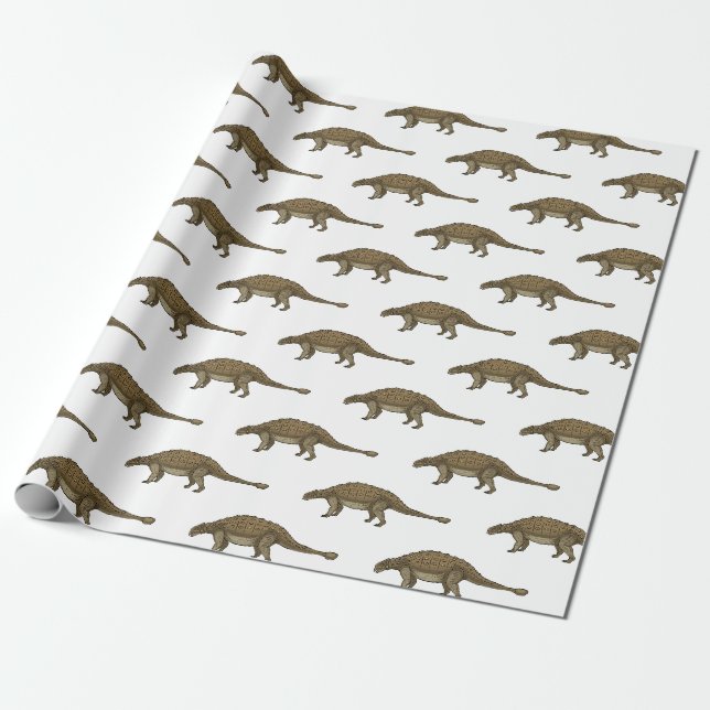 Ankylosaurus cartoon illustration  wrapping paper (Unrolled)