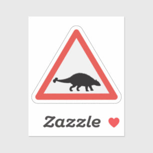Ankylosaurus Dino Dinosaur Road Sign Paleontology