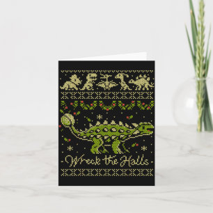 Ankylosaurus Dinosaur Christmas Sweater  Card