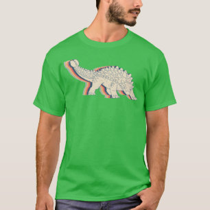 Ankylosaurus Dinosaur Retro Line Art gift T-Shirt