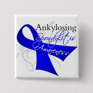 Ankylosing Spondylitis Awareness Ribbon 2 Inch Square Button