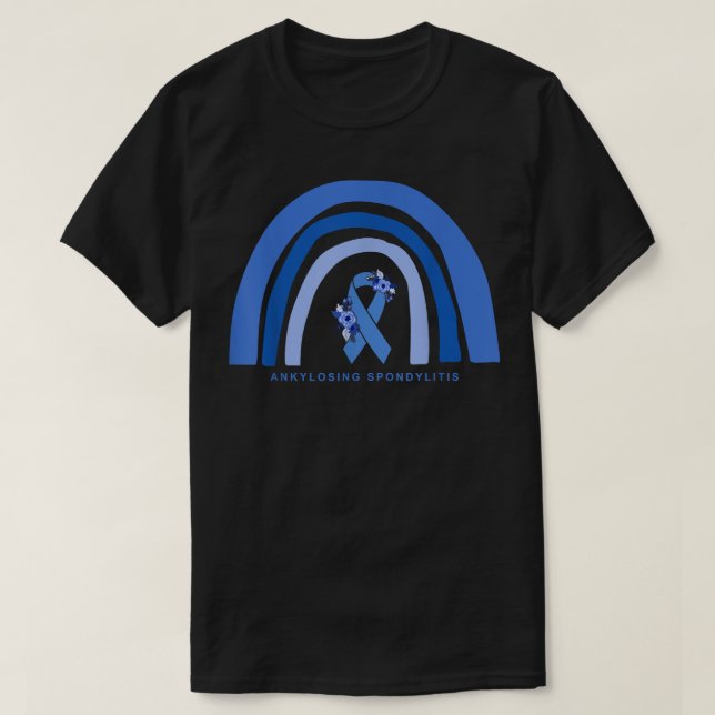 Ankylosing Spondylitis Awareness Support Floral Bl T-Shirt (Design Front)