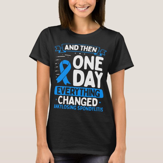 Ankylosing Spondylitis Awareness  Warrior Ribbon T-Shirt (Front)