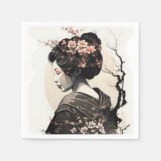 Anmutige japanische Geisha -  Napkin