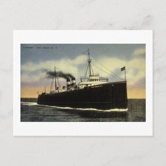 Ann Arbor Car Ferry No. 6 - Arthur K. Atkinson Postcard (Front)