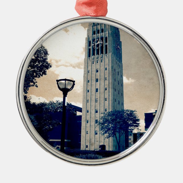 Ann Arbor Clock Tower Metal Ornament (Front)