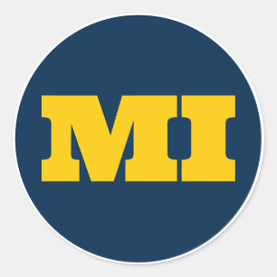 Ann Arbor (MI) - Blue x Maize x White Classic Round Sticker