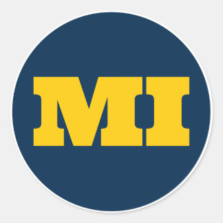 Ann Arbor (MI) - Blue x Maize x White Classic Round Sticker