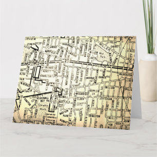 Ann Arbor, MI Vintage Map Card