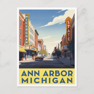 Ann Arbor Michigan Downtown Street Art Postcard