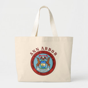 Ann Arbor, Michigan Large Tote Bag