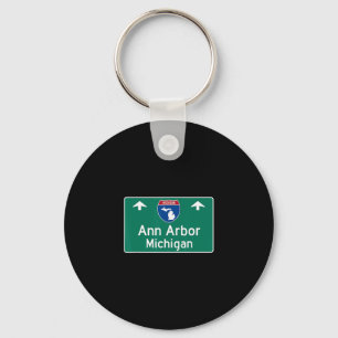 Ann Arbor Michigan Mi Interstate Highway Vacation  Keychain
