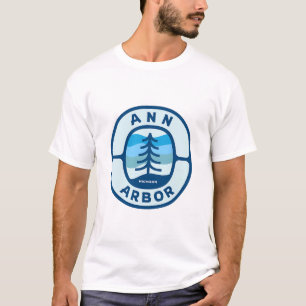 Ann Arbor Michigan Mi Retro Winter Forest Souvenir T-Shirt