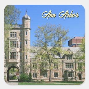 Ann Arbor Michigan Sticker- Square Quad Square Sticker