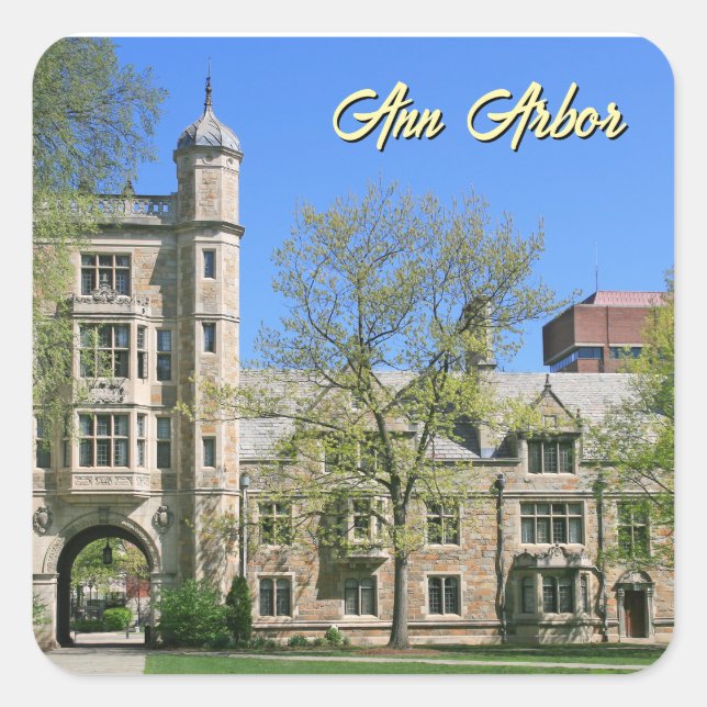 Ann Arbor Michigan Sticker- Square Quad  Square Sticker (Front)