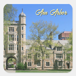 Ann Arbor Michigan Sticker- Square Quad Sticker