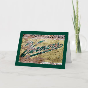 Ann Arbor Michigan Vernors Brick Wall Vintage Foil Greeting Card