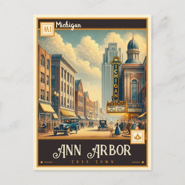 Ann Arbor, Michigan | Vintage Postcard (Front)