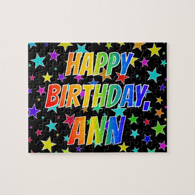 "ANN" First Name, Fun "HAPPY BIRTHDAY" Jigsaw Puzzle (Horizontal)