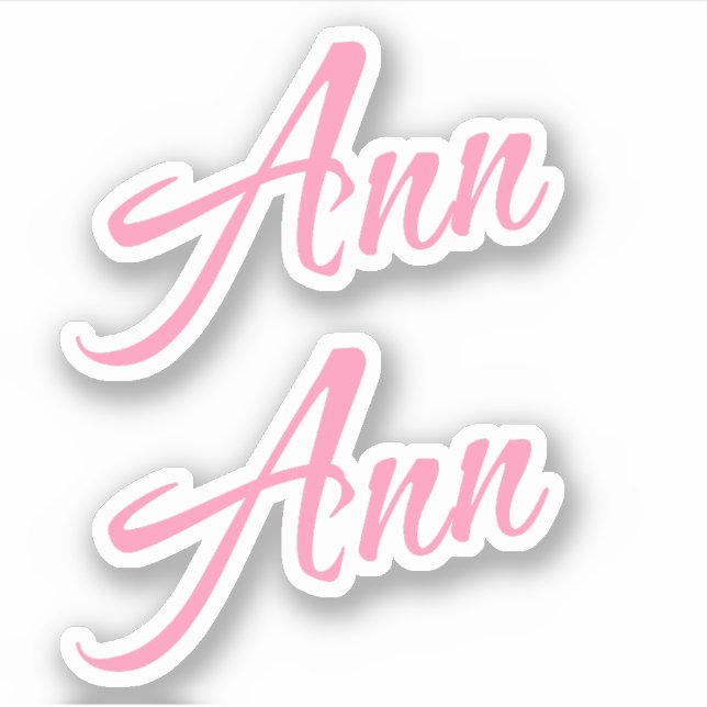 Ann Nom décoratif en rose x2 Sticker (Devant)