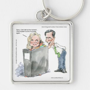 Ann Romney In A Binder Funny Gifts Tees & Cards Keychain