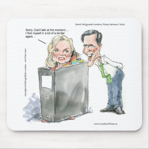 Ann Romney In A Binder Funny Gifts Tees & Cards Mouse Pad