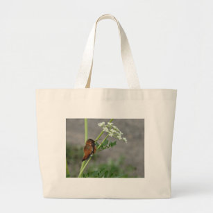 Ann"s Lace and bird Large Tote Bag