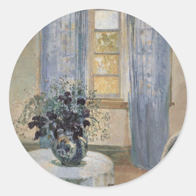 Anna Ancher's Blue Clematis in the Artist's Studio Classic Round Sticker (Front)