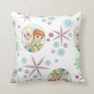 Anna and Elsa   Birthday Wish Throw Pillow