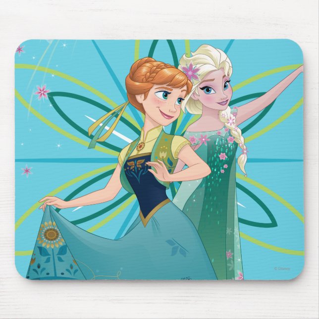 Anna and Elsa | Celebrate Sisterhood Mouse Pad (Front)