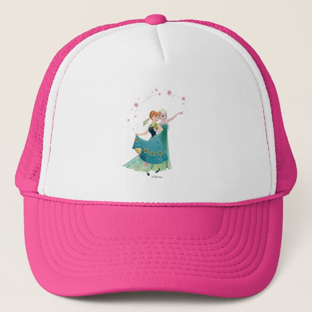Anna and Elsa | Celebrate Sisterhood Trucker Hat (Front)