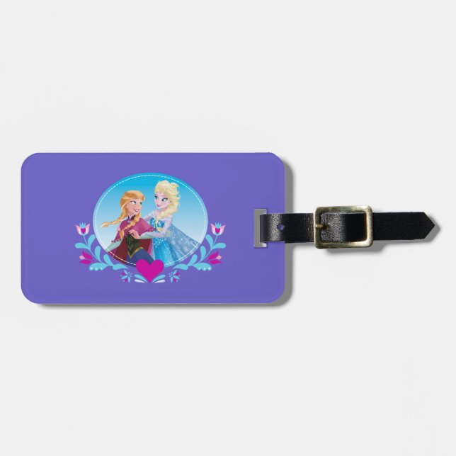 Anna and Elsa | Embracing Luggage Tag (Front Horizontal)