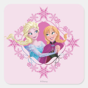 Anna and Elsa   Family Forever Square Sticker