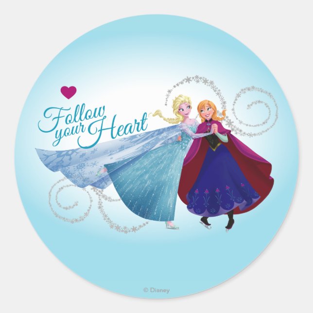 Anna and Elsa | Family Love Classic Round Sticker (Front)