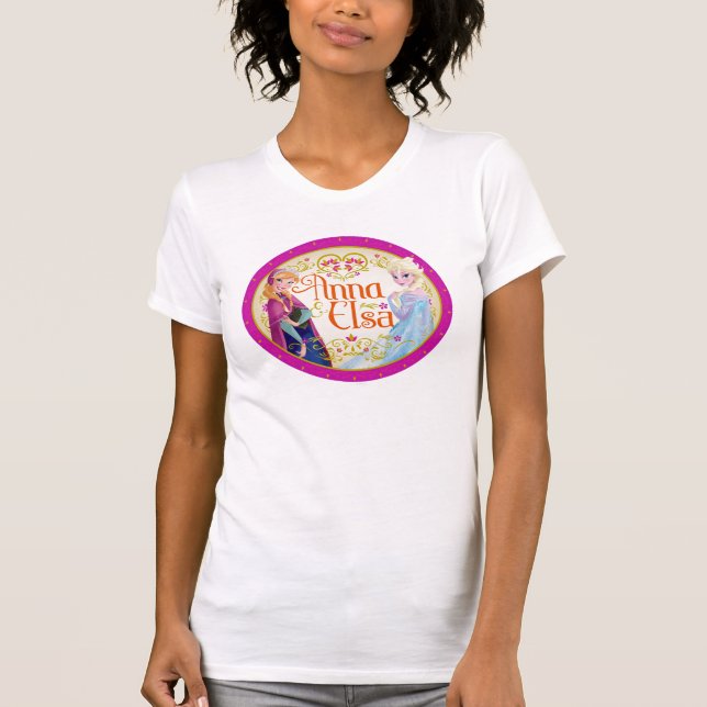 Anna and Elsa | Floral Frame T-Shirt (Front)