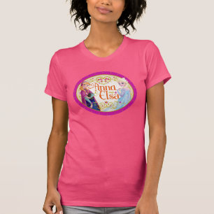 Anna and Elsa   Floral Frame T-Shirt