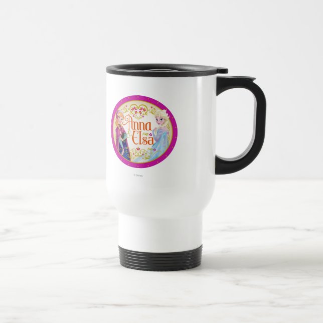 Anna and Elsa | Floral Frame Travel Mug (Right)
