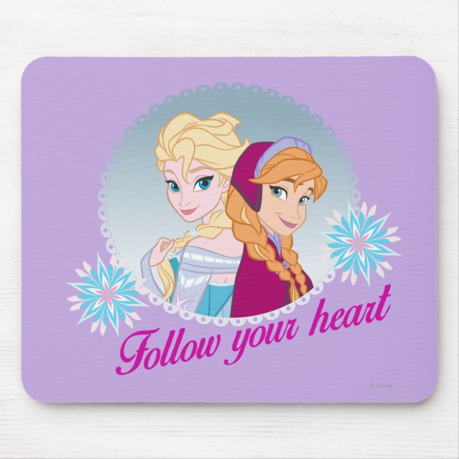 Anna and Elsa | Follow Your Heart Mouse Pad (Front)